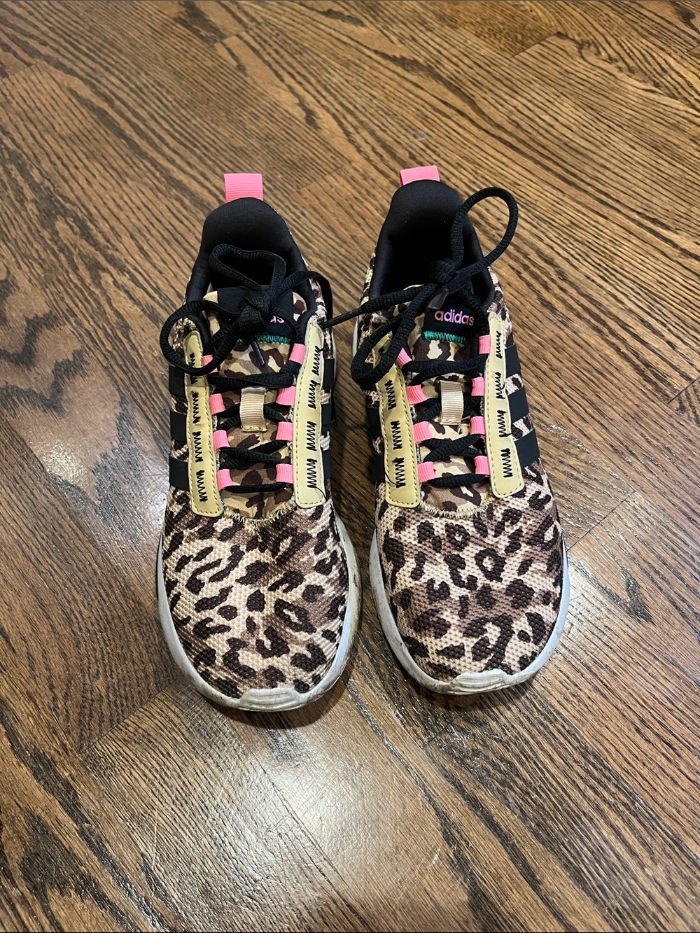 Little Girls Adidas Cloudfoam Leopard Cheetah Print Sneakers Shoes